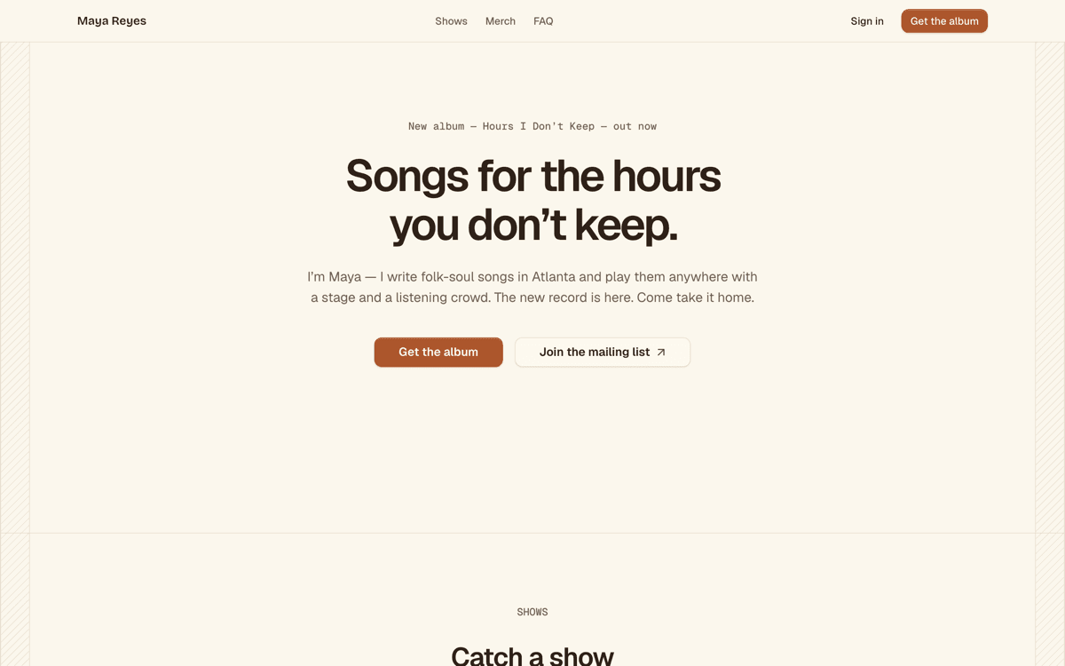 Maya Reyes — singer-songwriter