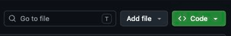 The green Code button above the repo's file list on GitHub
